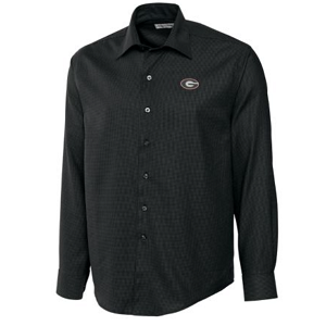 Georgia Bulldogs Men's LS Epic Easy Care Dobby Shirt - Black